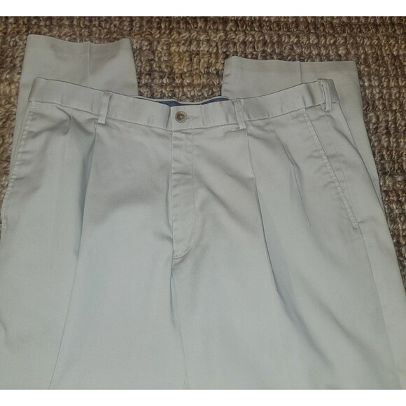 Mens Haggar Classic Fit Premium No Iron Khaki 36x 34 soft cotton blend w stretch - Picture 10 of 16